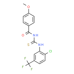 ChemSpider 2D Image | N-{[2-Chloro-5-(trifluoromethyl)phenyl]carbamothioyl}-4-methoxybenzamide | C16H12ClF3N2O2S