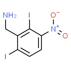 ChemSpider 2D Image | 1-(2,6-Diiodo-3-nitrophenyl)methanamine | C7H6I2N2O2