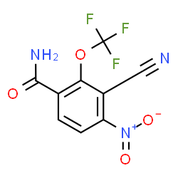 ChemSpider 2D Image | 3-Cyano-4-nitro-2-(trifluoromethoxy)benzamide | C9H4F3N3O4
