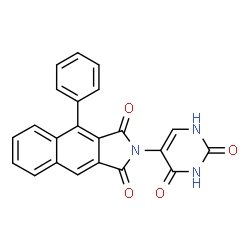 ChemSpider 2D Image | 2-(2,4-Dioxo-1,2,3,4-tetrahydro-5-pyrimidinyl)-4-phenyl-1H-benzo[f]isoindole-1,3(2H)-dione | C22H13N3O4