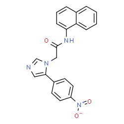 ChemSpider 2D Image | N-(1-Naphthyl)-2-[5-(4-nitrophenyl)-1H-imidazol-1-yl]acetamide | C21H16N4O3