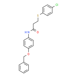 ChemSpider 2D Image | N-[4-(Benzyloxy)phenyl]-3-[(4-chlorophenyl)sulfanyl]propanamide | C22H20ClNO2S