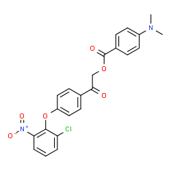 ChemSpider 2D Image | 2-[4-(2-Chloro-6-nitrophenoxy)phenyl]-2-oxoethyl 4-(dimethylamino)benzoate | C23H19ClN2O6