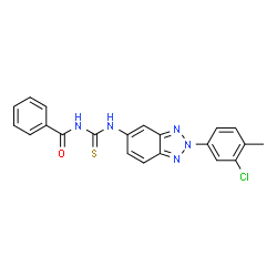 ChemSpider 2D Image | N-{[2-(3-Chloro-4-methylphenyl)-2H-benzotriazol-5-yl]carbamothioyl}benzamide | C21H16ClN5OS