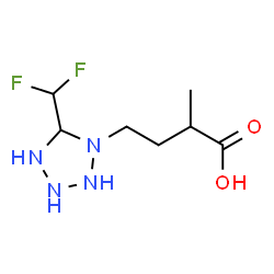 ChemSpider 2D Image | 4-[5-(Difluoromethyl)-1-tetrazolidinyl]-2-methylbutanoic acid | C7H14F2N4O2