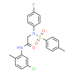 ChemSpider 2D Image | N-(5-Chloro-2-methylphenyl)-N~2~-(4-fluorophenyl)-N~2~-[(4-methylphenyl)sulfonyl]glycinamide | C22H20ClFN2O3S