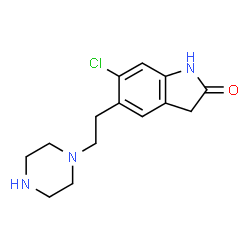 ChemSpider 2D Image | 6-Chloro-5-[2-(1-piperazinyl)ethyl]-1,3-dihydro-2H-indol-2-one | C14H18ClN3O