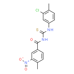 ChemSpider 2D Image | N-[(3-Chloro-4-methylphenyl)carbamothioyl]-4-methyl-3-nitrobenzamide | C16H14ClN3O3S