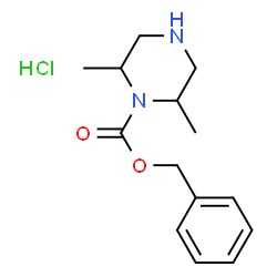 ChemSpider 2D Image | benzyl 2,6-dimethylpiperazine-1-carboxylate hydrochloride | C14H21ClN2O2