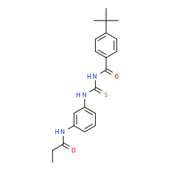 ChemSpider 2D Image | 4-tert-Butyl-N-{[3-(propionylamino)phenyl]carbamothioyl}benzamide | C21H25N3O2S