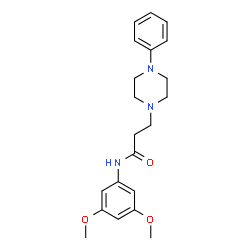 ChemSpider 2D Image | N-(3,5-Dimethoxyphenyl)-3-(4-phenyl-1-piperazinyl)propanamide | C21H27N3O3