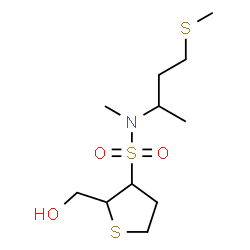 ChemSpider 2D Image | 1,4-Anhydro-2,3-dideoxy-3-{methyl[4-(methylsulfanyl)-2-butanyl]sulfamoyl}-1-thiopentitol | C11H23NO3S3