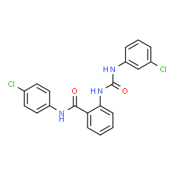ChemSpider 2D Image | N-(4-Chlorophenyl)-2-{[(3-chlorophenyl)carbamoyl]amino}benzamide | C20H15Cl2N3O2
