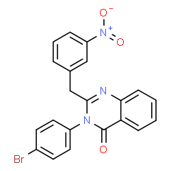 ChemSpider 2D Image | 3-(4-Bromophenyl)-2-(3-nitrobenzyl)-4(3H)-quinazolinone | C21H14BrN3O3