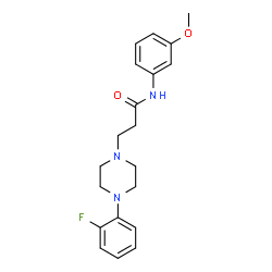 ChemSpider 2D Image | 3-[4-(2-Fluorophenyl)-1-piperazinyl]-N-(3-methoxyphenyl)propanamide | C20H24FN3O2