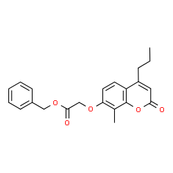 ChemSpider 2D Image | Benzyl [(8-methyl-2-oxo-4-propyl-2H-chromen-7-yl)oxy]acetate | C22H22O5