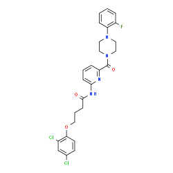 ChemSpider 2D Image | 4-(2,4-Dichlorophenoxy)-N-(6-{[4-(2-fluorophenyl)-1-piperazinyl]carbonyl}-2-pyridinyl)butanamide | C26H25Cl2FN4O3