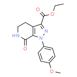 ChemSpider 2D Image | ethyl 1-(4-methoxyphenyl)-7-oxo-1H,4H,5H,6H,7H-pyrazolo[3,4-c]pyridine-3-carboxylate | C16H17N3O4