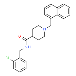 ChemSpider 2D Image | N-(2-Chlorobenzyl)-1-(1-naphthylmethyl)-4-piperidinecarboxamide | C24H25ClN2O