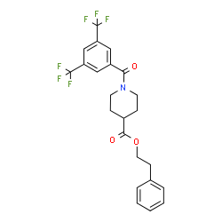 ChemSpider 2D Image | 2-Phenylethyl 1-[3,5-bis(trifluoromethyl)benzoyl]-4-piperidinecarboxylate | C23H21F6NO3