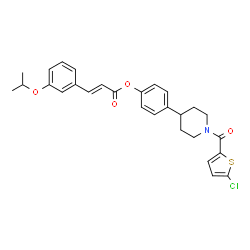 ChemSpider 2D Image | 4-{1-[(5-Chloro-2-thienyl)carbonyl]-4-piperidinyl}phenyl (2E)-3-(3-isopropoxyphenyl)acrylate | C28H28ClNO4S