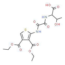 ChemSpider 2D Image | N-[{[3,4-Bis(ethoxycarbonyl)-2-thienyl]amino}(oxo)acetyl]threonine | C16H20N2O9S