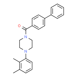 ChemSpider 2D Image | 4-Biphenylyl[4-(2,3-dimethylphenyl)-1-piperazinyl]methanone | C25H26N2O