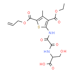 ChemSpider 2D Image | N-[({5-[(Allyloxy)carbonyl]-3-(ethoxycarbonyl)-4-methyl-2-thienyl}amino)(oxo)acetyl]serine | C17H20N2O9S