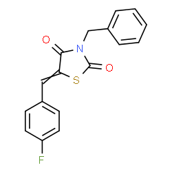 ChemSpider 2D Image | 3-Benzyl-5-(4-fluorobenzylidene)-1,3-thiazolidine-2,4-dione | C17H12FNO2S