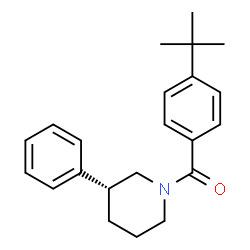 ChemSpider 2D Image | [4-(2-Methyl-2-propanyl)phenyl][(3R)-3-phenyl-1-piperidinyl]methanone | C22H27NO