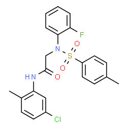 ChemSpider 2D Image | N-(5-Chloro-2-methylphenyl)-N~2~-(2-fluorophenyl)-N~2~-[(4-methylphenyl)sulfonyl]glycinamide | C22H20ClFN2O3S