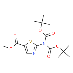 ChemSpider 2D Image | Methyl 2-(bis{[(2-methyl-2-propanyl)oxy]carbonyl}amino)-1,3-thiazole-5-carboxylate | C15H22N2O6S