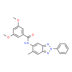 ChemSpider 2D Image | 3,5-Dimethoxy-N-(6-methyl-2-phenyl-2H-benzotriazol-5-yl)benzamide | C22H20N4O3