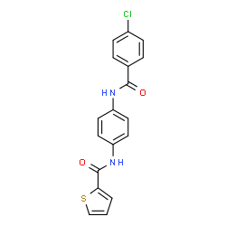 ChemSpider 2D Image | N-[4-(4-CHLOROBENZAMIDO)PHENYL]THIOPHENE-2-CARBOXAMIDE | C18H13ClN2O2S