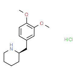 ChemSpider 2D Image | (2R)-2-(3,4-Dimethoxybenzyl)piperidine hydrochloride (1:1) | C14H22ClNO2