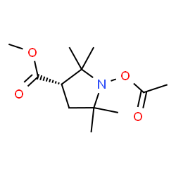 ChemSpider 2D Image | Methyl (3S)-1-acetoxy-2,2,5,5-tetramethyl-3-pyrrolidinecarboxylate | C12H21NO4