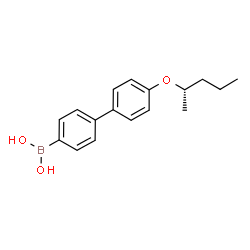 ChemSpider 2D Image | {4'-[(2S)-2-Pentanyloxy]-4-biphenylyl}boronic acid | C17H21BO3