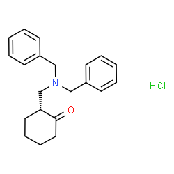 ChemSpider 2D Image | (2R)-2-[(Dibenzylamino)methyl]cyclohexanone hydrochloride (1:1) | C21H26ClNO