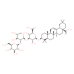 ChemSpider 2D Image | (3beta)-28-Hydroxy-28-oxoolean-12-en-3-yl beta-D-glucopyranosyl-(1->2)-beta-D-xylopyranosyl-(1->3)-beta-D-glucopyranosiduronic acid | C47H74O18