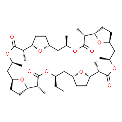 ChemSpider 2D Image | (1S,2R,5R,7R,10S,11S,14S,16S,19S,20R,23R,25R,28S,29S,32S,34S)-5-Ethyl-2,11,14,20,23,29,32-heptamethyl-4,13,22,31,37,38,39,40-octaoxapentacyclo[32.2.1.1~7,10~.1~16,19~.1~25,28~]tetracontane-3,12,21,30-
tetrone | C41H66O12
