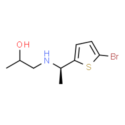 ChemSpider 2D Image | 1-{[(1R)-1-(5-Bromo-2-thienyl)ethyl]amino}-2-propanol | C9H14BrNOS