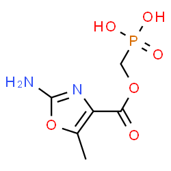 ChemSpider 2D Image | ({[(2-Amino-5-methyl-1,3-oxazol-4-yl)carbonyl]oxy}methyl)phosphonic acid | C6H9N2O6P