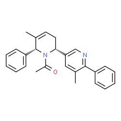 ChemSpider 2D Image | 1-[(2R,6S)-5,5'-Dimethyl-6,6'-diphenyl-3,6-dihydro-2,3'-bipyridin-1(2H)-yl]ethanone | C26H26N2O