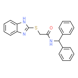 ChemSpider 2D Image | 2-(1H-Benzimidazol-2-ylsulfanyl)-N-(diphenylmethyl)acetamide | C22H19N3OS