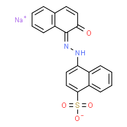 ChemSpider 2D Image | Sodium 4-[(2Z)-2-(2-oxo-1(2H)-naphthalenylidene)hydrazino]-1-naphthalenesulfonate | C20H13N2NaO4S