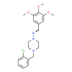 ChemSpider 2D Image | N-[4-(2-Chlorobenzyl)-1-piperazinyl]-1-(3,4,5-trimethoxyphenyl)methanimine | C21H26ClN3O3