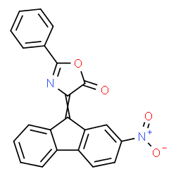 ChemSpider 2D Image | 4-(2-Nitro-9H-fluoren-9-ylidene)-2-phenyl-1,3-oxazol-5(4H)-one | C22H12N2O4