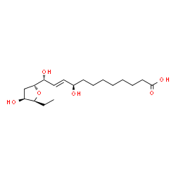 ChemSpider 2D Image | (9R,10E,12R)-12-[(2R,4S,5S)-5-Ethyl-4-hydroxytetrahydro-2-furanyl]-9,12-dihydroxy-10-dodecenoic acid | C18H32O6