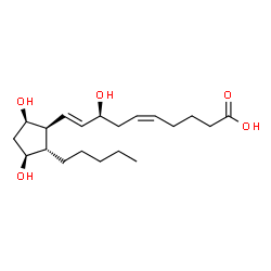 ChemSpider 2D Image | (5Z,8S,9E)-10-[(1S,2S,3S,5R)-3,5-Dihydroxy-2-pentylcyclopentyl]-8-hydroxy-5,9-decadienoic acid | C20H34O5