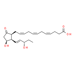 ChemSpider 2D Image | (4Z,7Z,10Z)-12-{(1S,2R,3S)-3-Hydroxy-2-[(1E,3S)-3-hydroxy-1-penten-1-yl]-5-oxocyclopentyl}-4,7,10-dodecatrienoic acid | C22H32O5